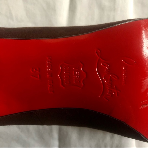 Christian Louboutin Dark Chocolate Brown Suede Heels - Size 37 (Fits a size 7) - Picture 6 of 8